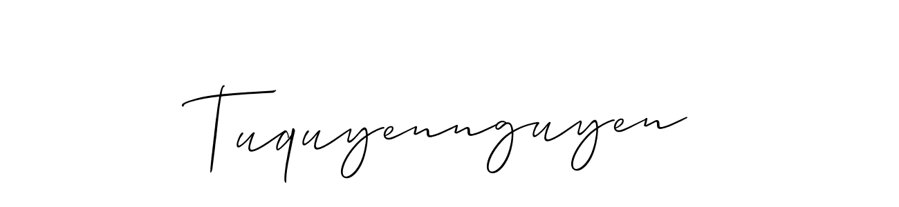 Make a beautiful signature design for name Tuquyennguyen. With this signature (Allison_Script) style, you can create a handwritten signature for free. Tuquyennguyen signature style 2 images and pictures png