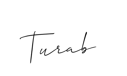 How to make Turab signature? Allison_Script is a professional autograph style. Create handwritten signature for Turab name. Turab signature style 2 images and pictures png