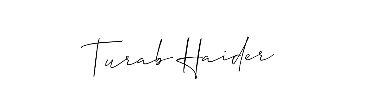 How to Draw Turab Haider signature style? Allison_Script is a latest design signature styles for name Turab Haider. Turab Haider signature style 2 images and pictures png