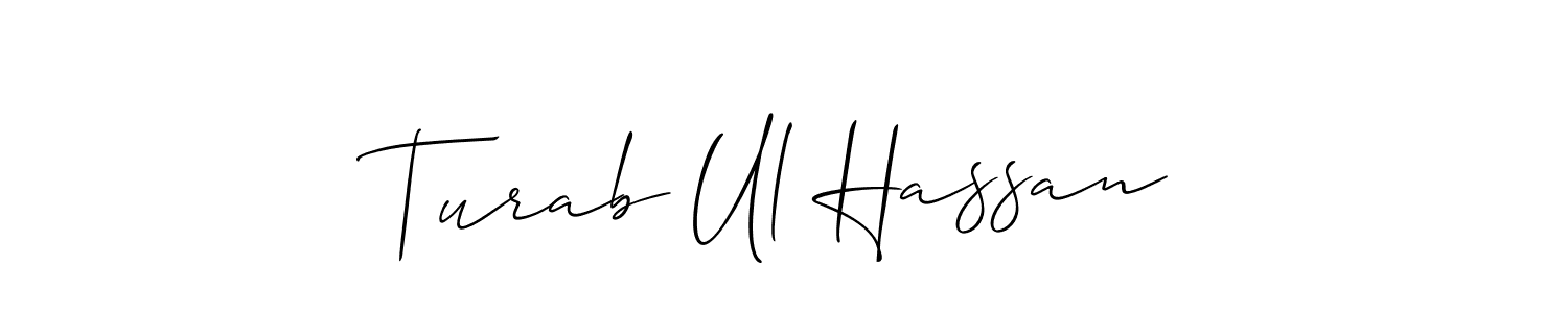 Similarly Allison_Script is the best handwritten signature design. Signature creator online .You can use it as an online autograph creator for name Turab Ul Hassan. Turab Ul Hassan signature style 2 images and pictures png