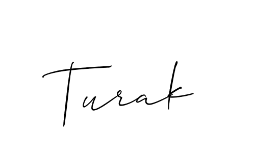 Make a beautiful signature design for name Turak. With this signature (Allison_Script) style, you can create a handwritten signature for free. Turak signature style 2 images and pictures png