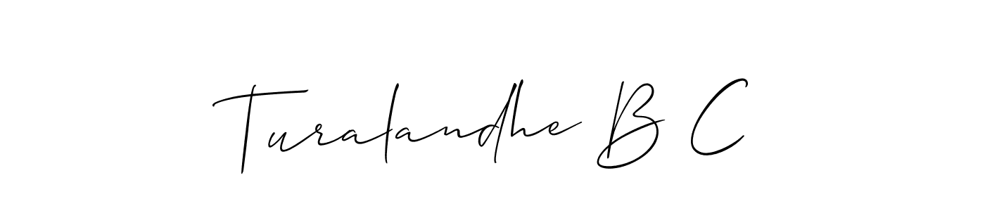 You can use this online signature creator to create a handwritten signature for the name Turalandhe B C. This is the best online autograph maker. Turalandhe B C signature style 2 images and pictures png