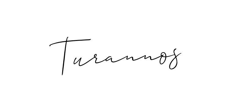 Create a beautiful signature design for name Turannos. With this signature (Allison_Script) fonts, you can make a handwritten signature for free. Turannos signature style 2 images and pictures png