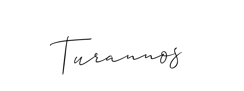 Use a signature maker to create a handwritten signature online. With this signature software, you can design (Allison_Script) your own signature for name Turannos. Turannos signature style 2 images and pictures png