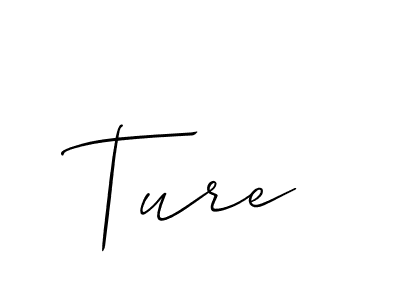 The best way (Allison_Script) to make a short signature is to pick only two or three words in your name. The name Ture include a total of six letters. For converting this name. Ture signature style 2 images and pictures png