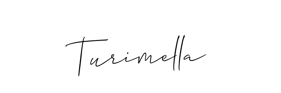 How to make Turimella signature? Allison_Script is a professional autograph style. Create handwritten signature for Turimella name. Turimella signature style 2 images and pictures png