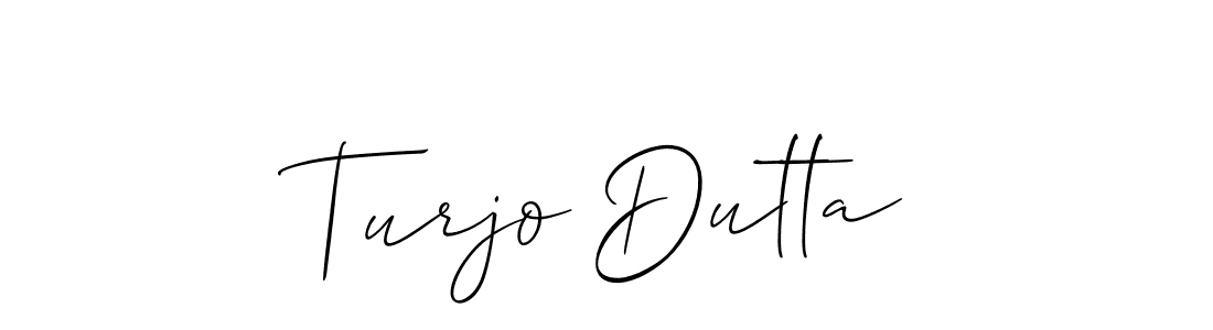 You should practise on your own different ways (Allison_Script) to write your name (Turjo Dutta) in signature. don't let someone else do it for you. Turjo Dutta signature style 2 images and pictures png