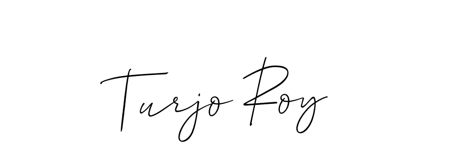 How to make Turjo Roy name signature. Use Allison_Script style for creating short signs online. This is the latest handwritten sign. Turjo Roy signature style 2 images and pictures png