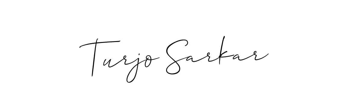 How to Draw Turjo Sarkar signature style? Allison_Script is a latest design signature styles for name Turjo Sarkar. Turjo Sarkar signature style 2 images and pictures png