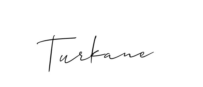 The best way (Allison_Script) to make a short signature is to pick only two or three words in your name. The name Turkane include a total of six letters. For converting this name. Turkane signature style 2 images and pictures png