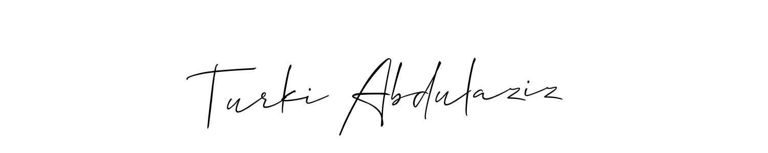 How to Draw Turki Abdulaziz signature style? Allison_Script is a latest design signature styles for name Turki Abdulaziz. Turki Abdulaziz signature style 2 images and pictures png