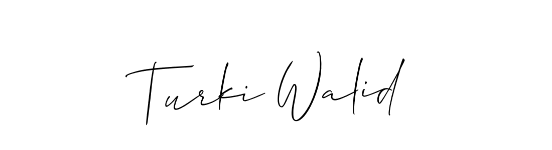 if you are searching for the best signature style for your name Turki Walid. so please give up your signature search. here we have designed multiple signature styles  using Allison_Script. Turki Walid signature style 2 images and pictures png