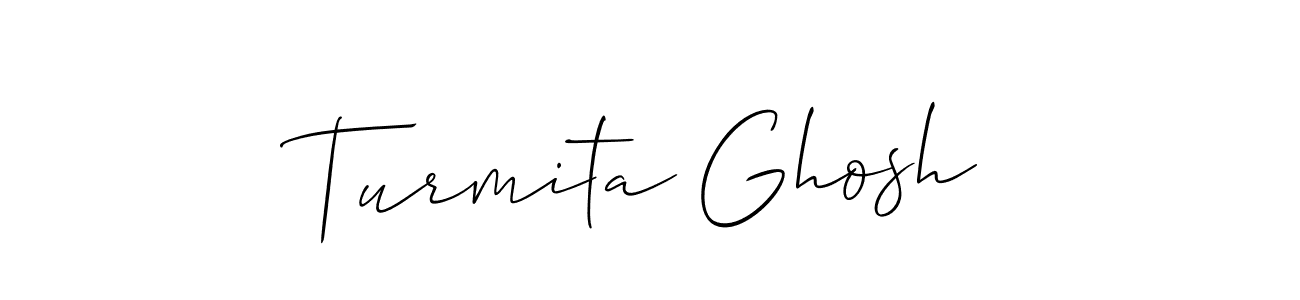 You should practise on your own different ways (Allison_Script) to write your name (Turmita Ghosh) in signature. don't let someone else do it for you. Turmita Ghosh signature style 2 images and pictures png