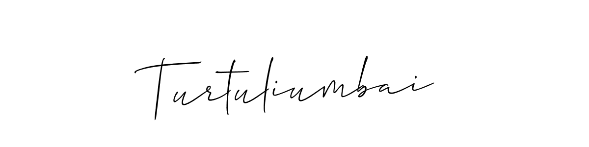 How to make Turtuliumbai name signature. Use Allison_Script style for creating short signs online. This is the latest handwritten sign. Turtuliumbai signature style 2 images and pictures png