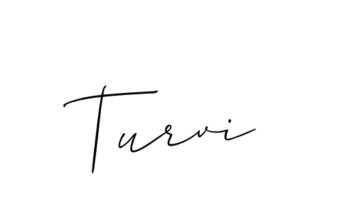 The best way (Allison_Script) to make a short signature is to pick only two or three words in your name. The name Turvi include a total of six letters. For converting this name. Turvi signature style 2 images and pictures png