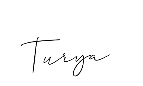 It looks lik you need a new signature style for name Turya. Design unique handwritten (Allison_Script) signature with our free signature maker in just a few clicks. Turya signature style 2 images and pictures png