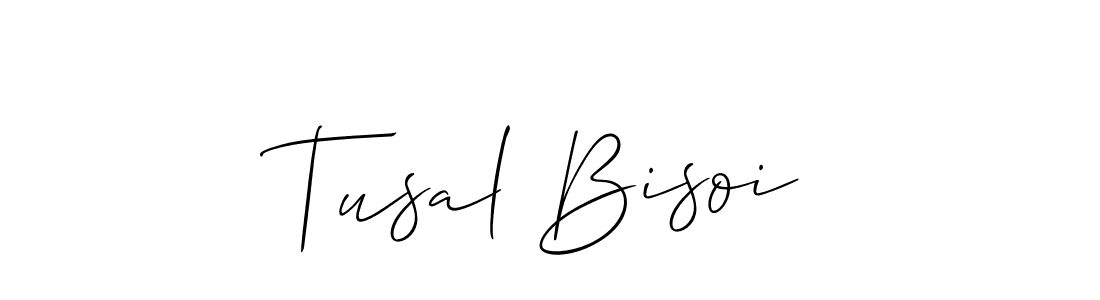 You should practise on your own different ways (Allison_Script) to write your name (Tusal Bisoi) in signature. don't let someone else do it for you. Tusal Bisoi signature style 2 images and pictures png