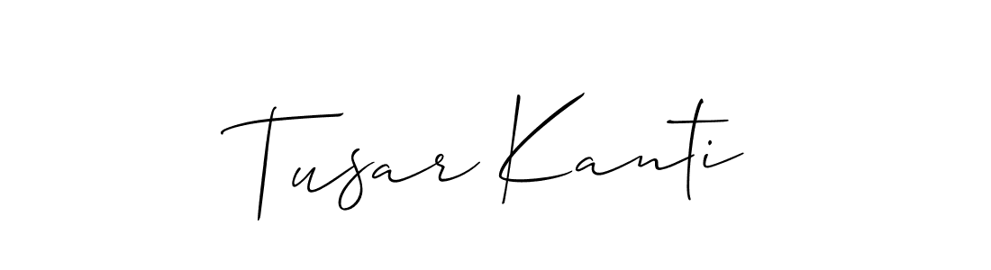 You should practise on your own different ways (Allison_Script) to write your name (Tusar Kanti) in signature. don't let someone else do it for you. Tusar Kanti signature style 2 images and pictures png