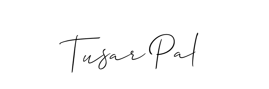 Allison_Script is a professional signature style that is perfect for those who want to add a touch of class to their signature. It is also a great choice for those who want to make their signature more unique. Get Tusar Pal name to fancy signature for free. Tusar Pal signature style 2 images and pictures png