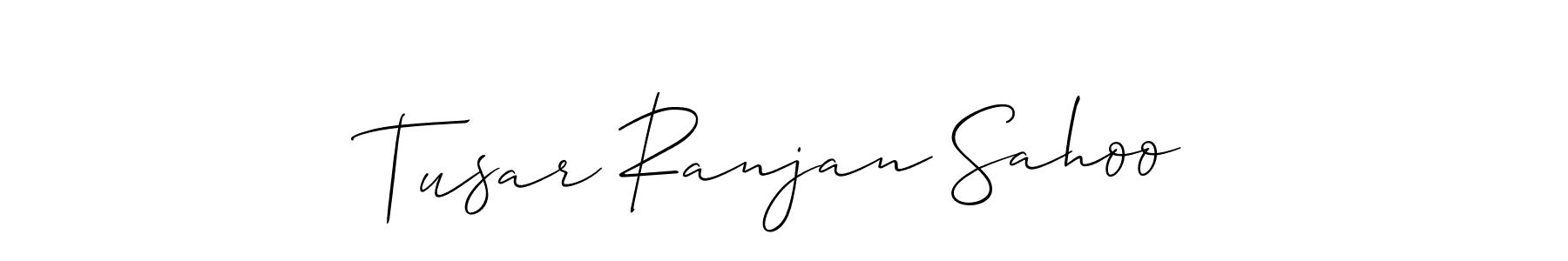 How to make Tusar Ranjan Sahoo name signature. Use Allison_Script style for creating short signs online. This is the latest handwritten sign. Tusar Ranjan Sahoo signature style 2 images and pictures png