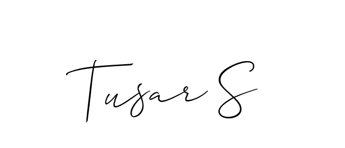 if you are searching for the best signature style for your name Tusar S. so please give up your signature search. here we have designed multiple signature styles  using Allison_Script. Tusar S signature style 2 images and pictures png