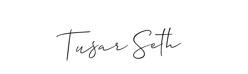 How to Draw Tusar Seth signature style? Allison_Script is a latest design signature styles for name Tusar Seth. Tusar Seth signature style 2 images and pictures png