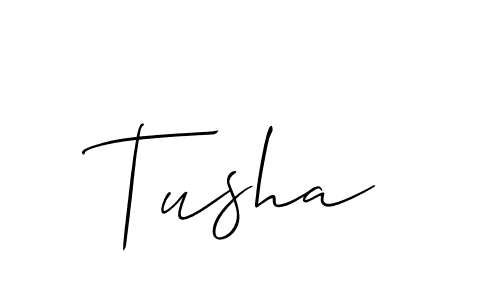 Use a signature maker to create a handwritten signature online. With this signature software, you can design (Allison_Script) your own signature for name Tusha. Tusha signature style 2 images and pictures png