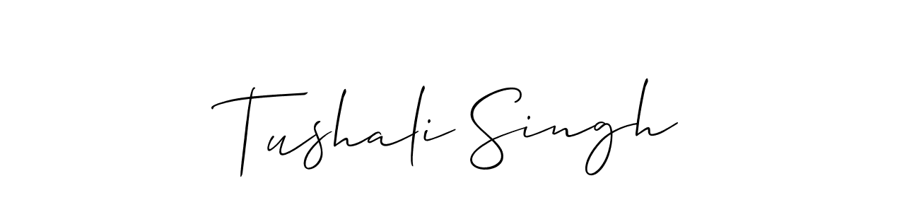 Create a beautiful signature design for name Tushali Singh. With this signature (Allison_Script) fonts, you can make a handwritten signature for free. Tushali Singh signature style 2 images and pictures png