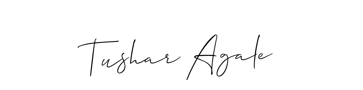 Create a beautiful signature design for name Tushar Agale. With this signature (Allison_Script) fonts, you can make a handwritten signature for free. Tushar Agale signature style 2 images and pictures png