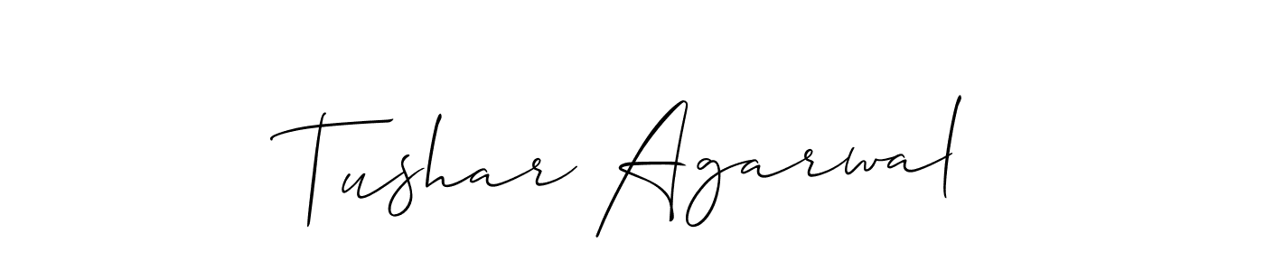 Design your own signature with our free online signature maker. With this signature software, you can create a handwritten (Allison_Script) signature for name Tushar Agarwal. Tushar Agarwal signature style 2 images and pictures png