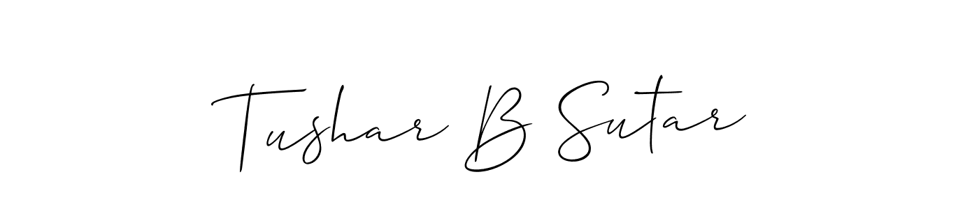 Use a signature maker to create a handwritten signature online. With this signature software, you can design (Allison_Script) your own signature for name Tushar B Sutar. Tushar B Sutar signature style 2 images and pictures png