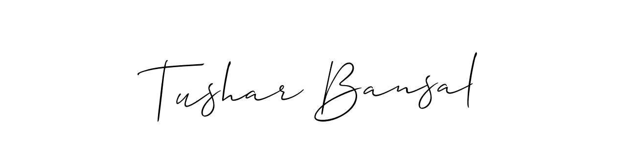 Design your own signature with our free online signature maker. With this signature software, you can create a handwritten (Allison_Script) signature for name Tushar Bansal. Tushar Bansal signature style 2 images and pictures png