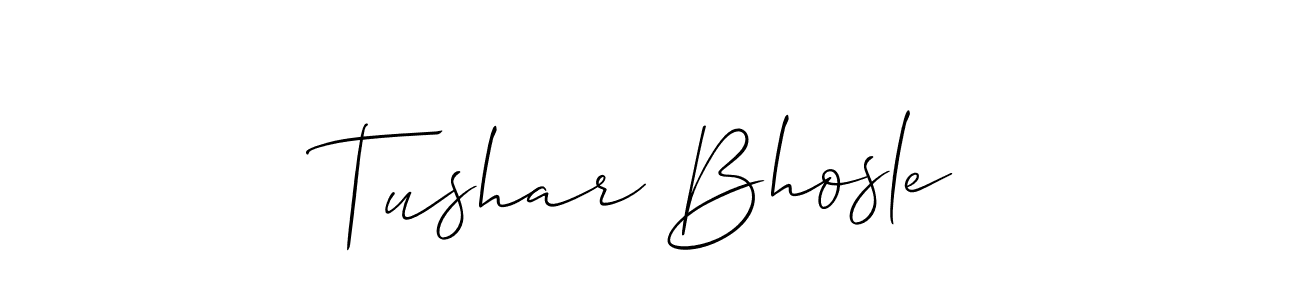 The best way (Allison_Script) to make a short signature is to pick only two or three words in your name. The name Tushar Bhosle include a total of six letters. For converting this name. Tushar Bhosle signature style 2 images and pictures png