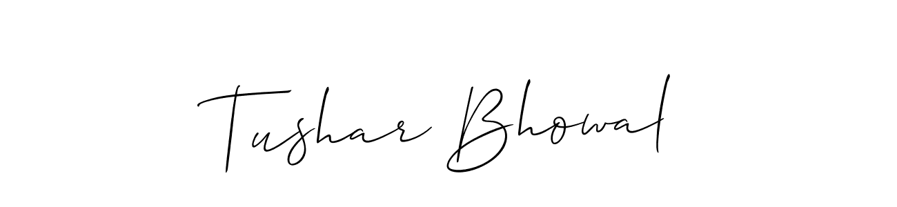 You should practise on your own different ways (Allison_Script) to write your name (Tushar Bhowal) in signature. don't let someone else do it for you. Tushar Bhowal signature style 2 images and pictures png