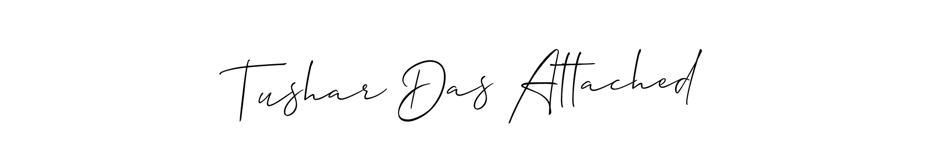 The best way (Allison_Script) to make a short signature is to pick only two or three words in your name. The name Tushar Das Attached include a total of six letters. For converting this name. Tushar Das Attached signature style 2 images and pictures png