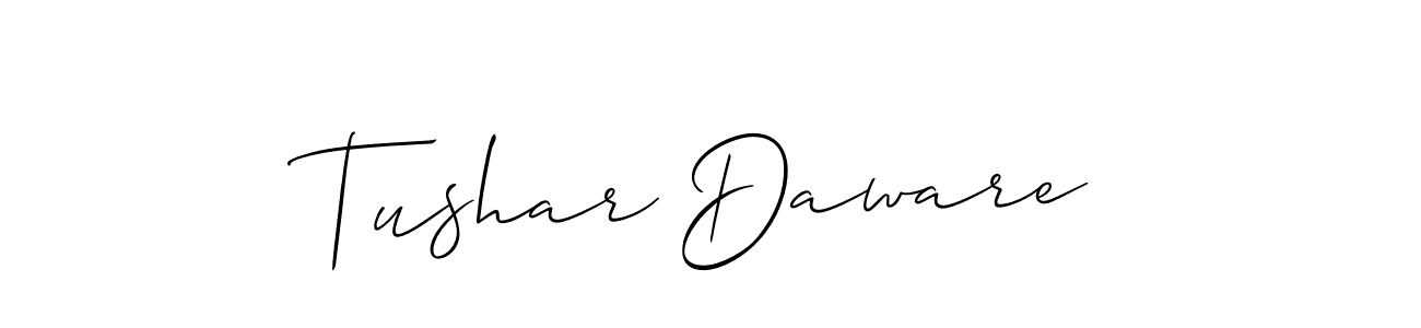 You should practise on your own different ways (Allison_Script) to write your name (Tushar Daware) in signature. don't let someone else do it for you. Tushar Daware signature style 2 images and pictures png