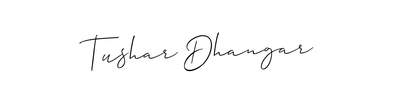 How to make Tushar Dhangar signature? Allison_Script is a professional autograph style. Create handwritten signature for Tushar Dhangar name. Tushar Dhangar signature style 2 images and pictures png