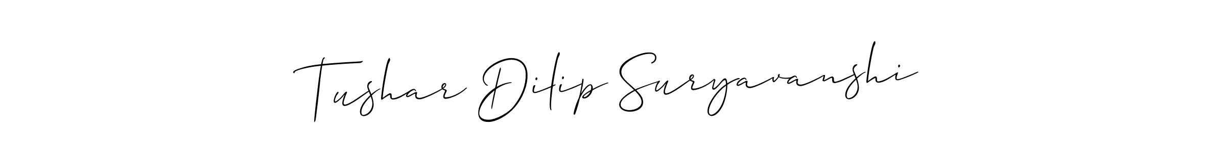 Create a beautiful signature design for name Tushar Dilip Suryavanshi. With this signature (Allison_Script) fonts, you can make a handwritten signature for free. Tushar Dilip Suryavanshi signature style 2 images and pictures png