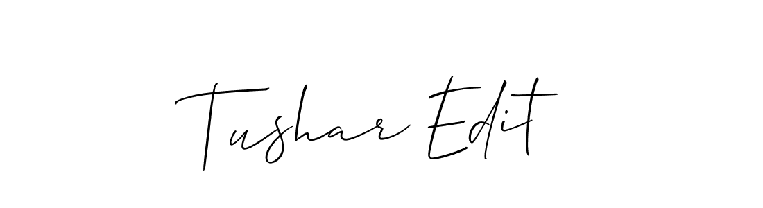 How to make Tushar Edit name signature. Use Allison_Script style for creating short signs online. This is the latest handwritten sign. Tushar Edit signature style 2 images and pictures png