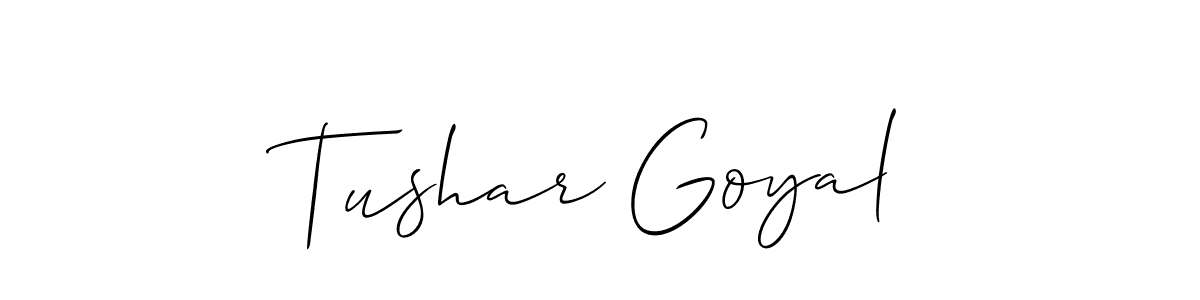 Create a beautiful signature design for name Tushar Goyal. With this signature (Allison_Script) fonts, you can make a handwritten signature for free. Tushar Goyal signature style 2 images and pictures png