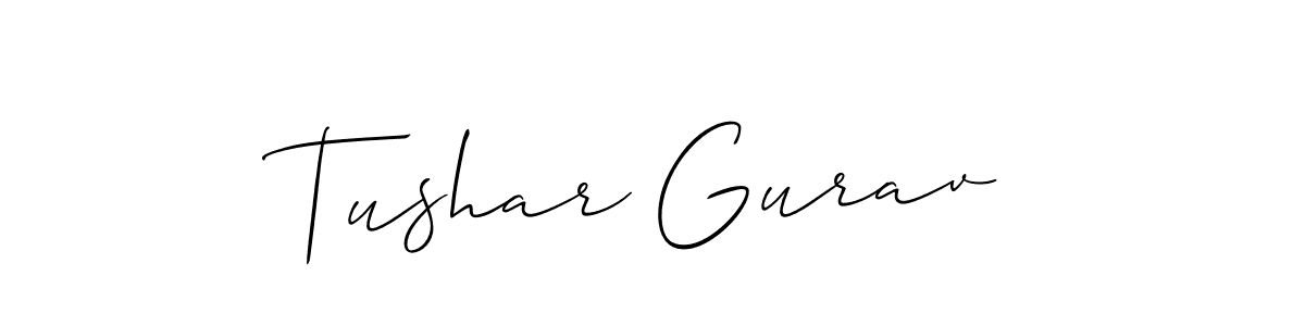 How to Draw Tushar Gurav signature style? Allison_Script is a latest design signature styles for name Tushar Gurav. Tushar Gurav signature style 2 images and pictures png