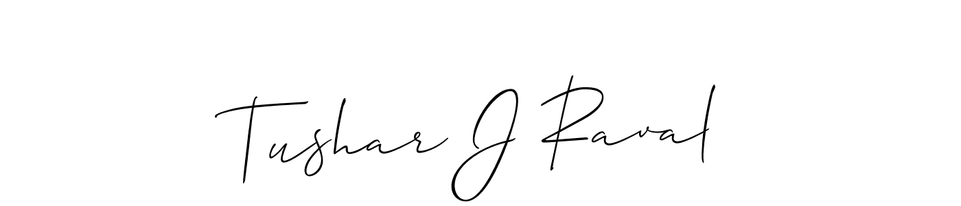 Make a beautiful signature design for name Tushar J Raval. With this signature (Allison_Script) style, you can create a handwritten signature for free. Tushar J Raval signature style 2 images and pictures png