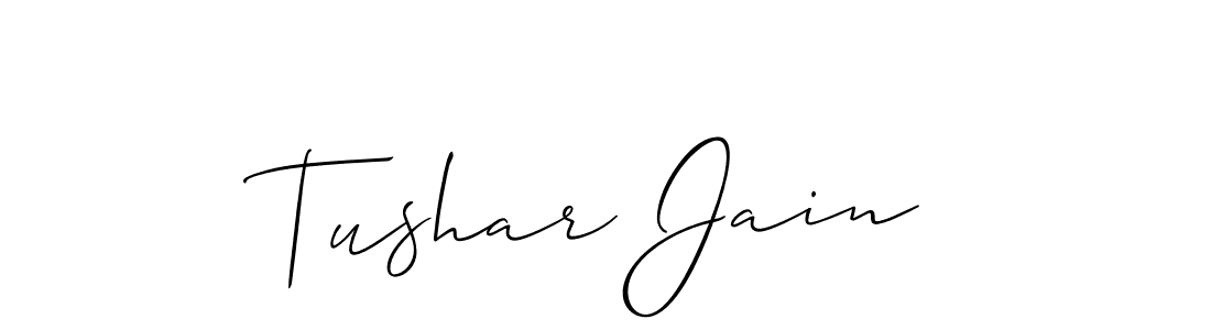 Tushar Jain stylish signature style. Best Handwritten Sign (Allison_Script) for my name. Handwritten Signature Collection Ideas for my name Tushar Jain. Tushar Jain signature style 2 images and pictures png