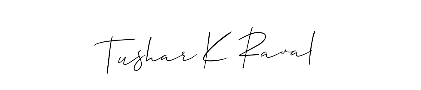 Similarly Allison_Script is the best handwritten signature design. Signature creator online .You can use it as an online autograph creator for name Tushar K Raval. Tushar K Raval signature style 2 images and pictures png