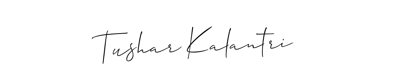 How to make Tushar Kalantri name signature. Use Allison_Script style for creating short signs online. This is the latest handwritten sign. Tushar Kalantri signature style 2 images and pictures png