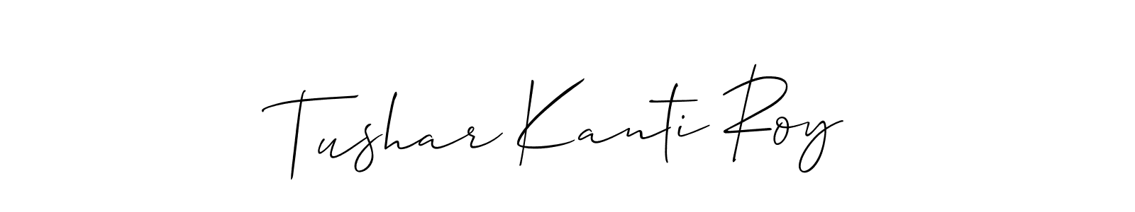 You should practise on your own different ways (Allison_Script) to write your name (Tushar Kanti Roy) in signature. don't let someone else do it for you. Tushar Kanti Roy signature style 2 images and pictures png