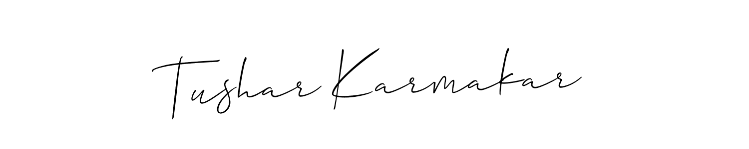 Create a beautiful signature design for name Tushar Karmakar. With this signature (Allison_Script) fonts, you can make a handwritten signature for free. Tushar Karmakar signature style 2 images and pictures png