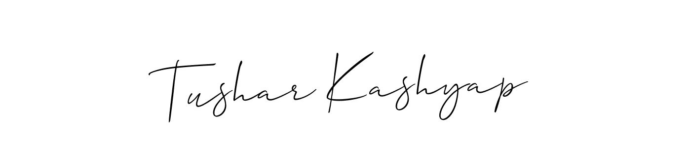 Make a short Tushar Kashyap signature style. Manage your documents anywhere anytime using Allison_Script. Create and add eSignatures, submit forms, share and send files easily. Tushar Kashyap signature style 2 images and pictures png