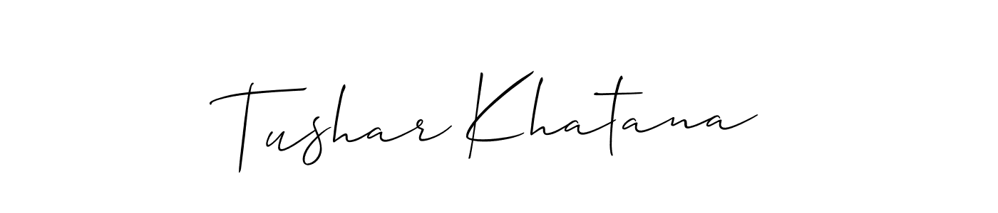 Also You can easily find your signature by using the search form. We will create Tushar Khatana name handwritten signature images for you free of cost using Allison_Script sign style. Tushar Khatana signature style 2 images and pictures png