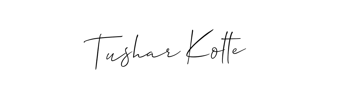 Make a beautiful signature design for name Tushar Kolte. With this signature (Allison_Script) style, you can create a handwritten signature for free. Tushar Kolte signature style 2 images and pictures png